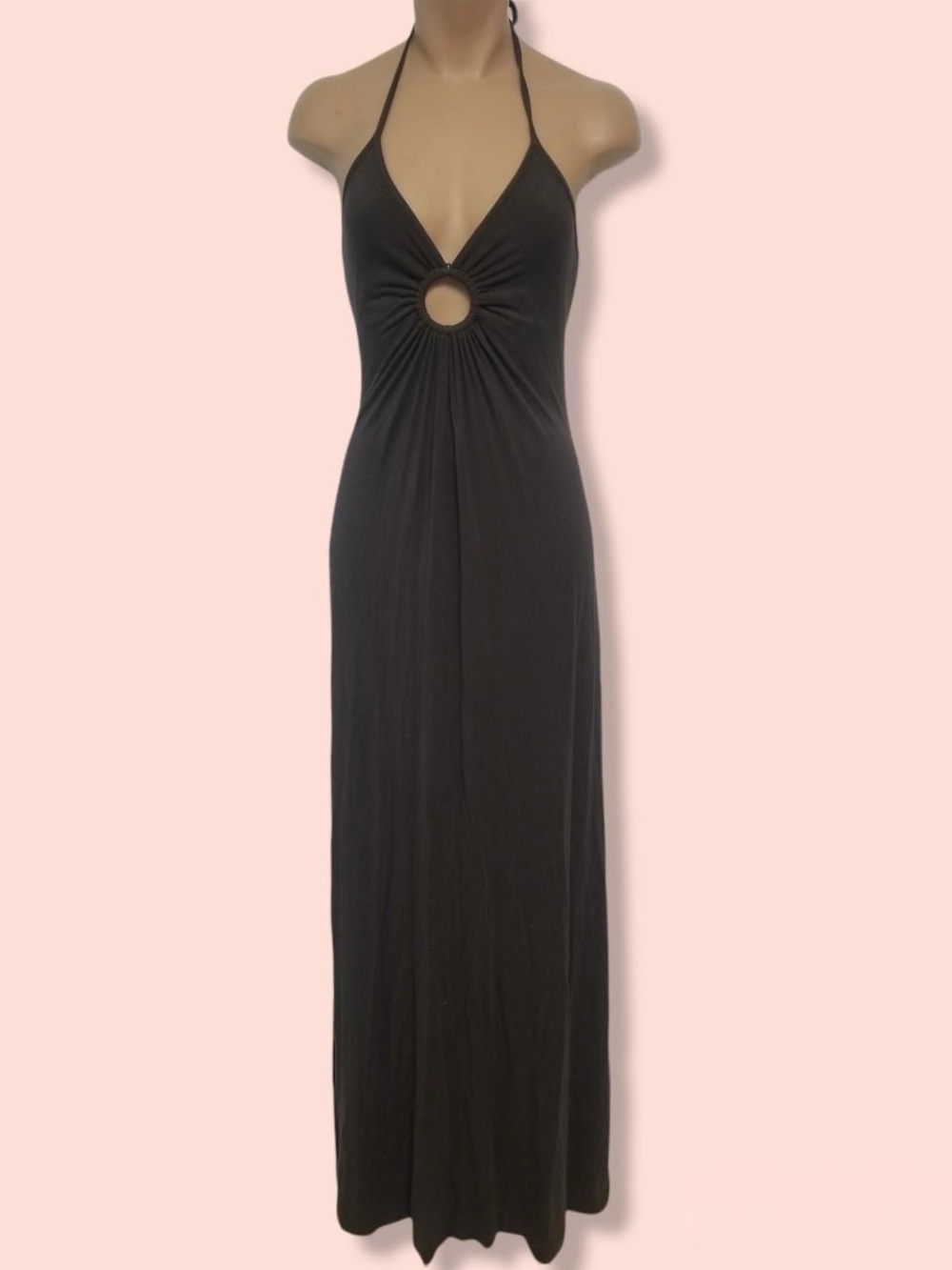 Michelle Jonas - Classic Keyhole Dress - Olive Green - Size P ( Fits like S)